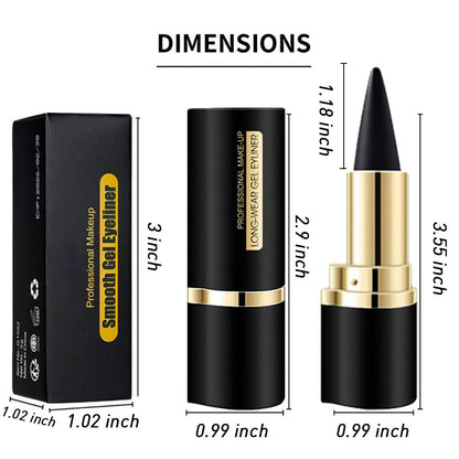 Kaely 2Pcs Gel Eyeliner Pencil, Natural Black Eyeliner Cream for Waterline, Liquid Eye Liner Waterproof Smudge Proof, Black Smoky Eyeshadow Palette Halloween Makeup, delineador de ojos contra el agua