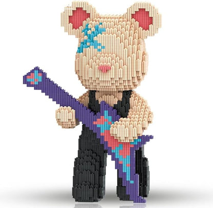 12.6 Teddy Blocks Bear Building Bricks Figure Set for Adults Collector-Edition DIY Craft Kit Trend Home Decor for Office Bedroom or Book Shelf Stress Relief Gift for Men Women Birthdays