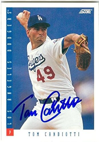 Autograph Warehouse 246027 Tom Candiotti Autographed Baseball Card - Los Angeles Dodgers 1993 Score - No. 175