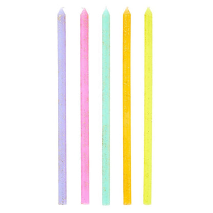 Slant Collections 16-Count Birthday Candles Colorful Cake Candle Pack, 5.5" Tall, Hooray