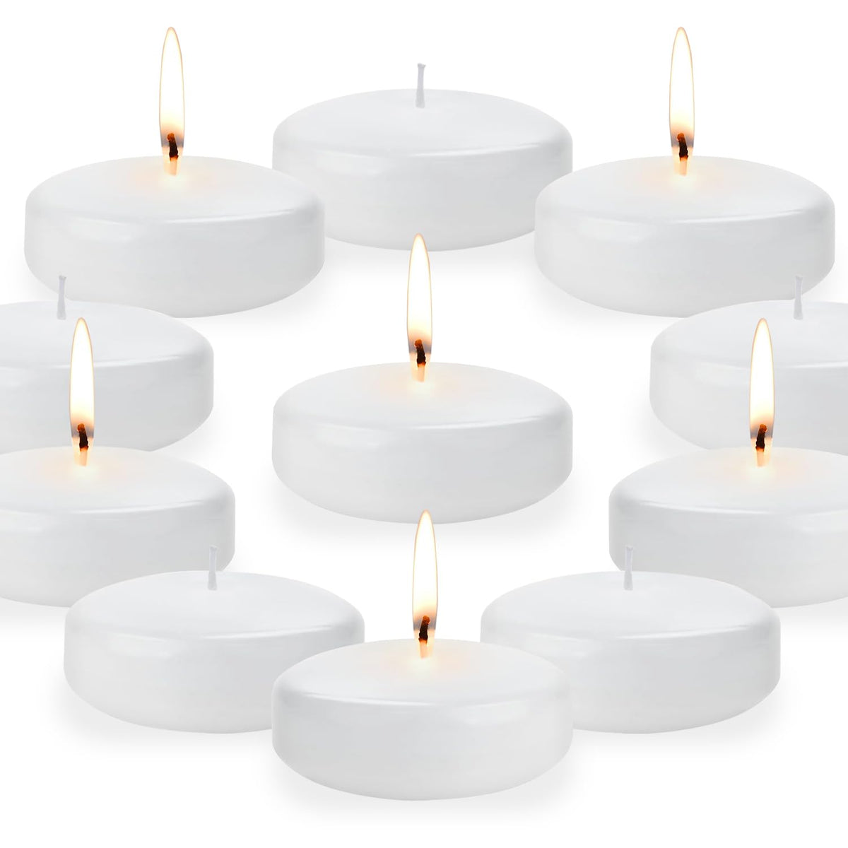 3 inch White Floating Candles Bulk,12Pack Dripless Wax Unscented Wax 13-15Hours Burning, Wedding Party Candles,for Centerpieces Suitable for Cylindrical Vases,Swimming Pool,Restaurant Decoration