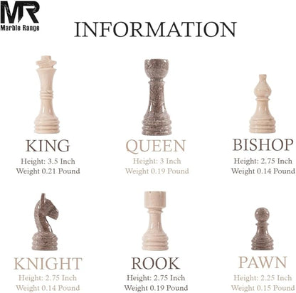 Marble Chess Set for Adults 15 Handmade Verona &amp Oceanic Board Game with 32 Chess Pieces 2 Extra Queens &amp Storage Box Luxury Travel Game – Elegant Home Décor
