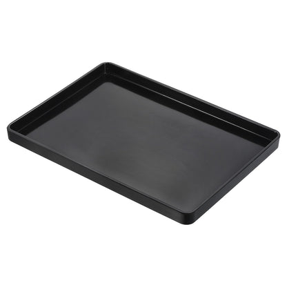 PATIKIL 14x10 Fast Food Tray, Plastic Reusable Multi-Purpose Rectangle Serving Tray Smooth Surface for Restaurant Home Kitchen, Black
