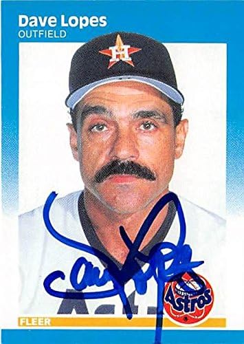 Sports Memorabilia Autograph Warehouse 302396 1987 Davey Lopes Autographed No.62 Baseball Card - Houston Astros SC