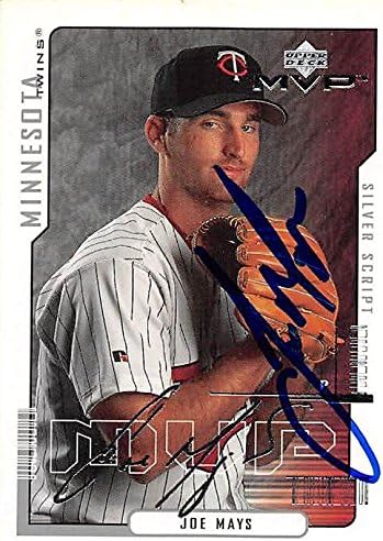 Sports Memorabilia Autograph Warehouse 246296 Joe Mays Autographed Baseball Card - Minnesota Twins 2000 Upper Deck MVP 195