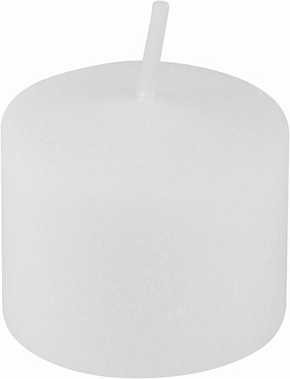 D'light Online Unscented Votive Candles - Small Candles for Synagogues, Churches, Baby Shower, Home Decoration, Restaurants and Weddings (White, 8 Hour - Set of 72)