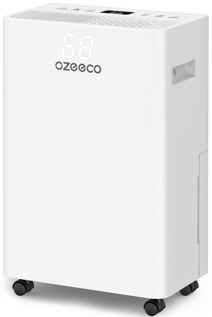 34 Pint Dehumidifier for Basement up to 2500 Sq.Ft, ozeeco Home Dehumidifier with Drain Hose, Ionizer, Humidity Control, Ultra Quiet, Child Lock, 24H Timer for Bedroom, Bathroom, RV