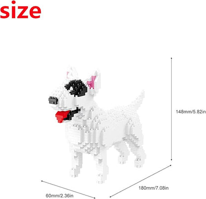 Larcele Micro Building Blocks Animal Set DIY Mini 3D Building Toy Bricks797 Pieces KLJM-05(Bull Terrier)