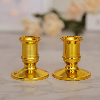 CALIDAKA 20pcs Taper Candle Holders - Gold/Silver Pillar Candle Stand for Table Centerpiece, Wedding, Party Festival Decor