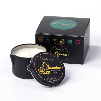 LUXMASA Low Temperature Pure Natural Soybean Oil Massage Candle, Jasmine Scented Aromatherapy Candle for Body Treatment and Skin Moisturizing 2.35 OZ