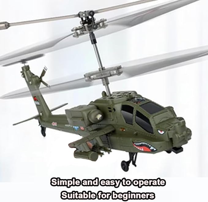 Remote Control Helicopter S109H RC Helicopters with Altitude Hold One Key Take Off/Landing LED Light Low Battery Reminder Gyro 2.4GHz RC Army Military Helicopter with 2 Batteries