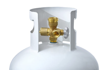Flame King 100LB (23 Gal) Multi-Valve Propane Tank with High Capacity Filler, Great for Mixed Heating Systems, Home fireplaces, Dryers and Grills