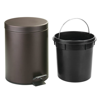 Rocky Mountain Goods Small Trash Can with Step Lid - 1.85 Gallon - Trash can for bathroom, bedroom, office - Heavy duty metal - Foot pedal opening - Removable inside pail with handle (Venetian Bronze)