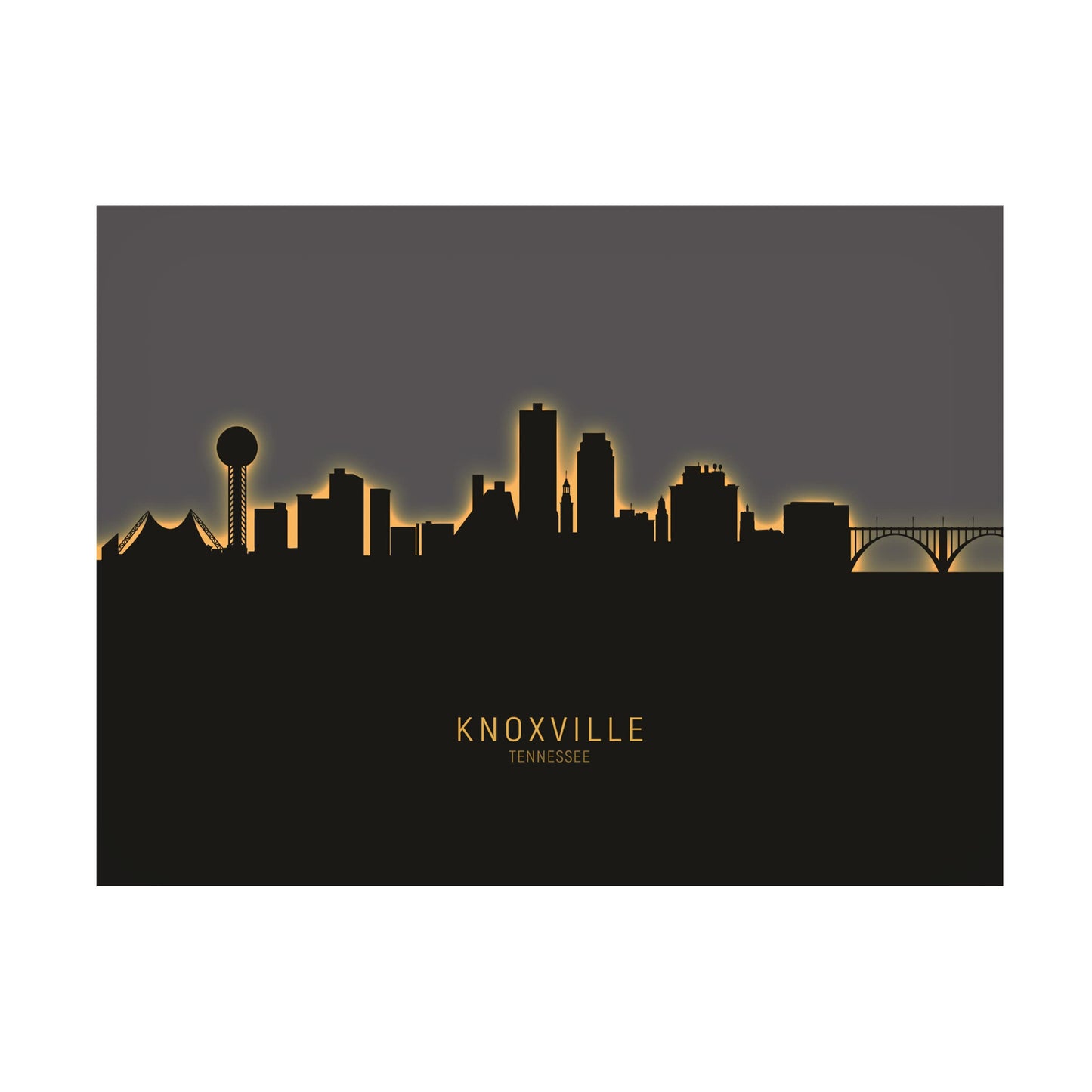 Trademark Fine Art 'Knoxville Tennessee Skyline Glow II' Canvas Art by Michael Tompsett