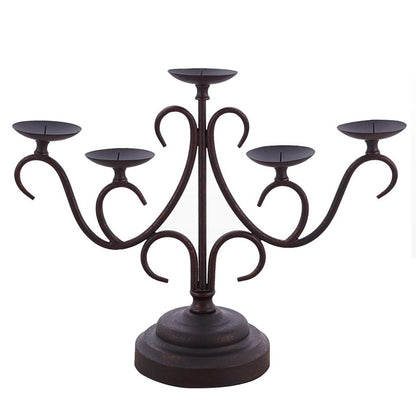 XILIN-1987 Candle Holderss Retro to Do The Old Wrought Iron Candle Holders Decorated Living Room Desktop Decoration 5 Arm Candle Holders Decorative Candlestick