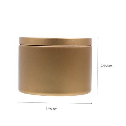 KONTONTY 3pcs Gold Iron Candle Jars Empty Candle Holders for Practical Iron Containers for Home Decor Wedding Favors and Tealight Making