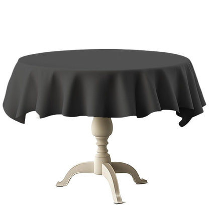 TWINPRET Round Tablecloth 60 Inch, Black Waterproof Washable Polyester Table Cloth - Stain & Oil Resistant Circle Table Cover for Indoor Outdoor Dining, Patio, Party (Fits 20-48 Inch Tables)
