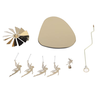 Candle Holder, Rotating Candle Holder, Round Plate Romantic European Stainless Steel Aromatherapy Candle Holder, Candlestick Holders Golden Little Magic Fairy (Without Candle Cup)
