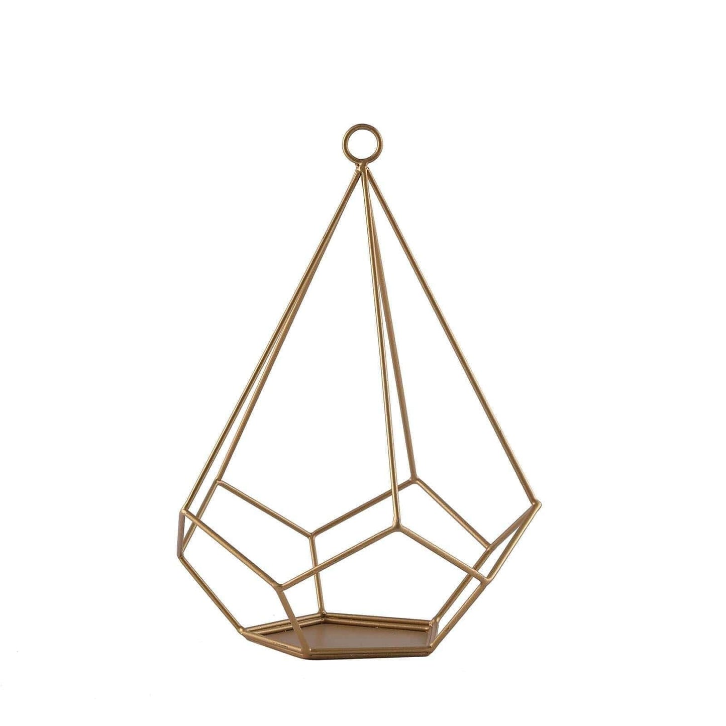 Efavormart 2 Pack Gold 9" Metal Pentagon Geometric Tealight Candle Holders Geometric Floral Centerpiece