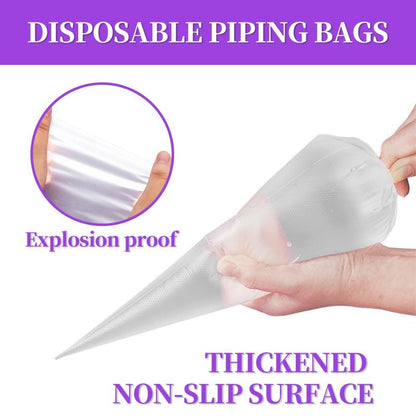 24 Inch Disposable Large Piping Bags,100 PACK Extra Large Thick Pastry Bags with 6 Bag Ties, Thickened Icing Bags,Cake Decorating Bags,Frosting Bags for Cake Decorating Cream Frosting