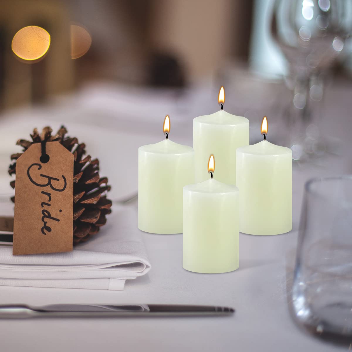 Ivory Votive Candles, 2.25 Inch Candle Votives, Unscented Small Cup Candles, Votive Candle Bulk for Wedding Church Party Spa Restaurants and Emergency (20 Pack, 2.25 Inch, Ivory)