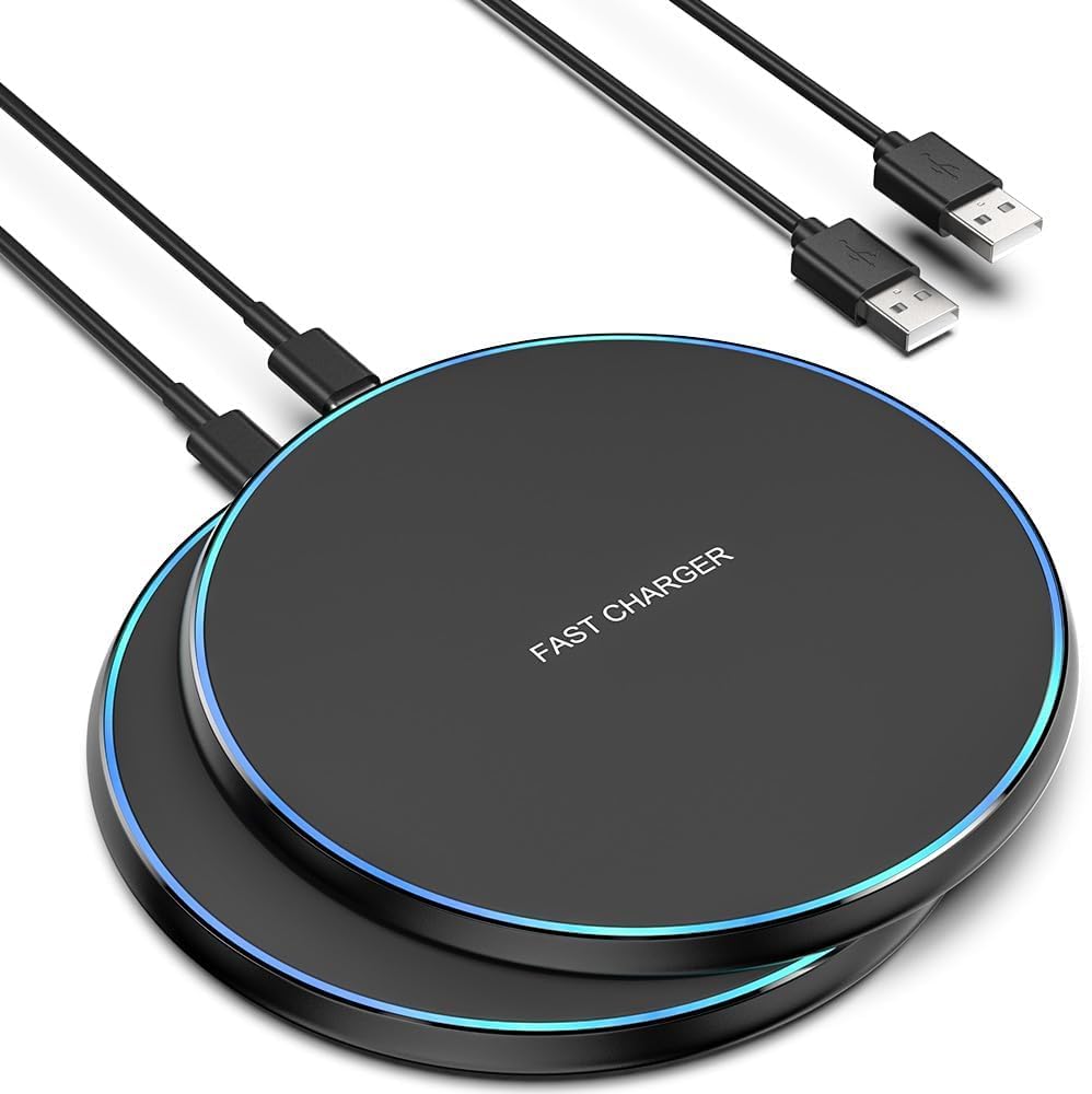 Wireless Charger, Wireless Charging Pad Compatible with iPhone 16 15 14 13 12 11 Pro Max/Mini/Plus/XR, 15W Max Fast Wireless Charging Pad Mat for Samsung Galaxy S23/S22/S21/S20/S10, AirPods Pro/3/2