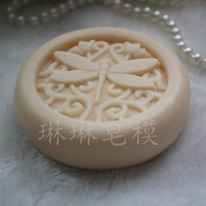 Round Dragonfly Silicone Soap Molds Soap Molds for Soap Making Silicon Molds for Soaps DIY Craft Handmade Soap Candle Plaster Resin Mould (11123)