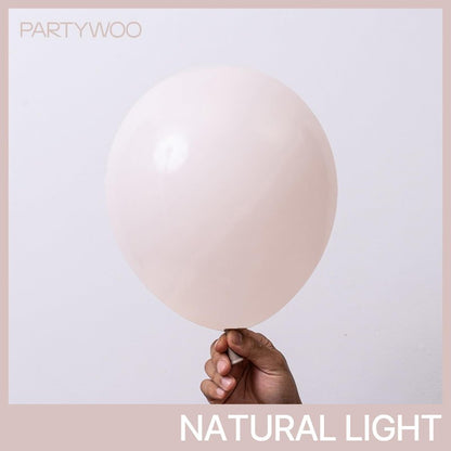PartyWoo Beige Balloons 101pcs 12 Inch Boho Cream Ivory Neutral White Latex Balloons for Graduation Wedding Anniversary Engagement Bridal Shower Baby Shower Birthday Party Decorations White-F60