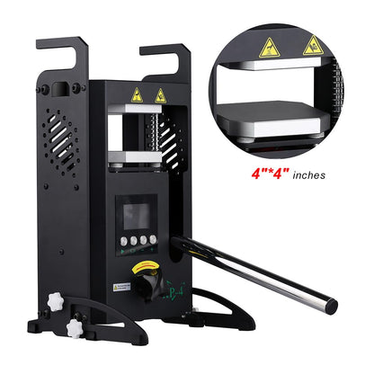 4T Hydraulic Heat Press Machine with Dual Heating Plates 4x4 Inches and Precise Digital Temperature Control LCD Screen for Homeuse Portable Manual Heat Pressing Machine