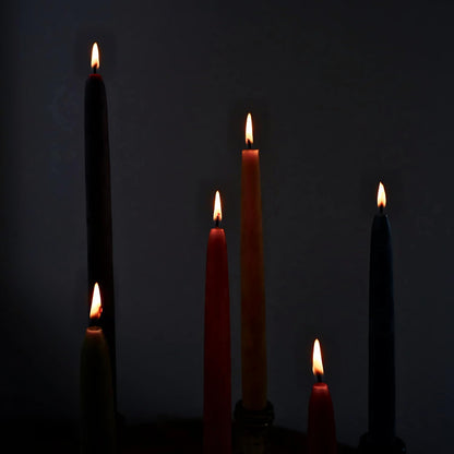 Candlestock Beeswax Taper Candles – Standard 7/8" Diameter, Pure 100% Natural USA Beeswax, Cotton Wick, Dripless, Long-Burning, Handmade in Woodstock, NY- 10 Inches - 1 Pair (2 Candles) - Rose Red