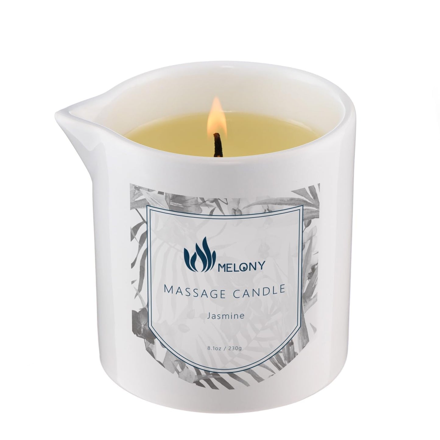 MELONY Massage Candle | Gentle Softening for Nourished, Hydrated, Balanced Skin | 230 g / 8.1 oz (Jasmine)