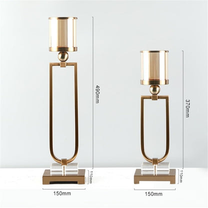 cfycfy987 Candelabra Retro Aromatherapy Candlestick Ornaments Light Luxury Metal Decoration Crystal Glass Candle Holder Candle Sticks Holder(Large)