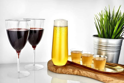 100 Count Shot Glasses Premium Clear Hard Plastic 1oz Disposable Cups, Ideal for Jello Shots, Wine Tasting, Condiments, Sauce, Dipping, Samples