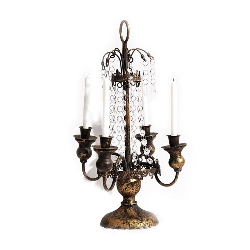Candle Holders Retro Country Four Cup Candlestick, Romantic Iron Candle Holder for Home Decoration Decorative Candle Holder