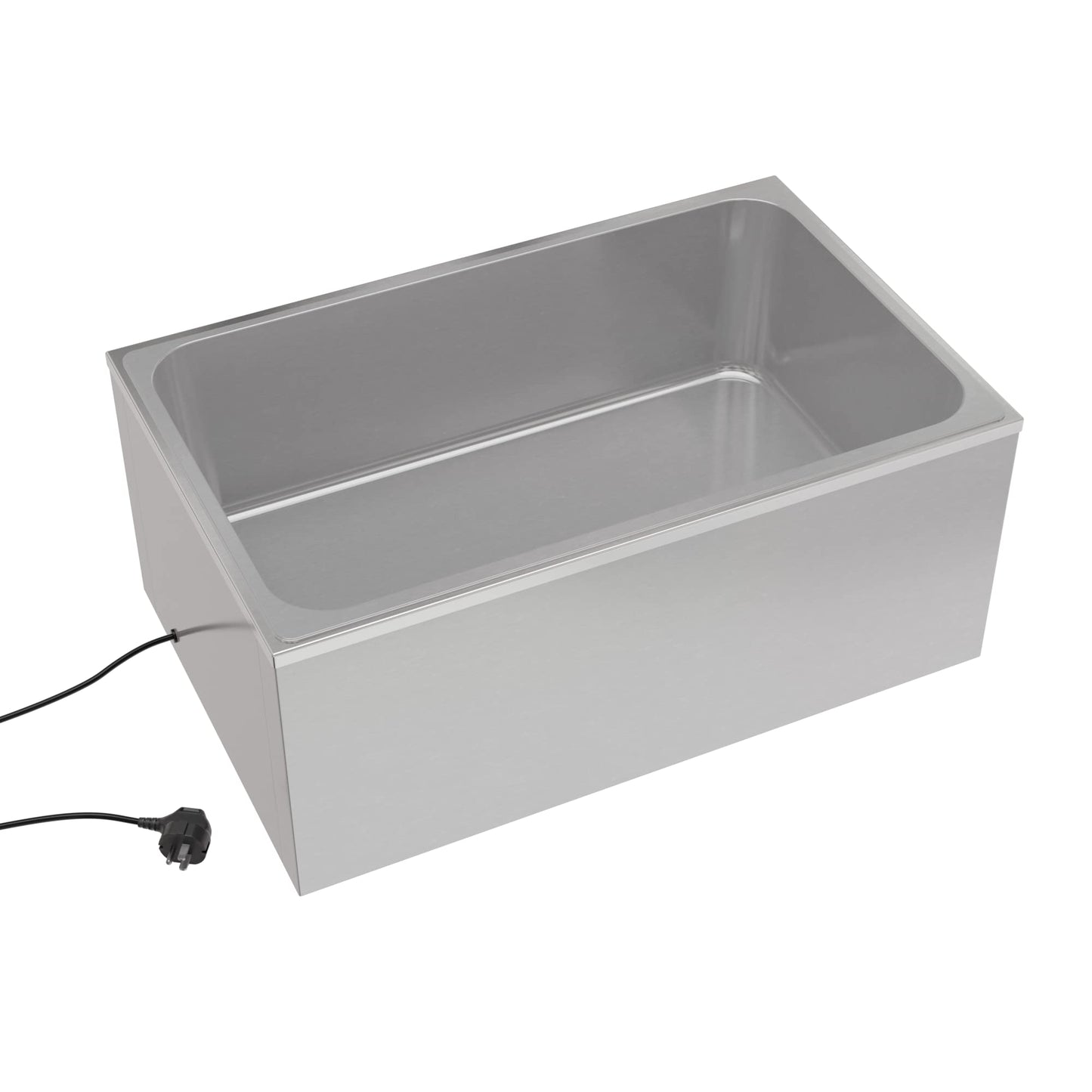 KoolMore Commercial Bain Marie Countertop Food Warmer, Soup Station, and Buffet Table Server with One Serving Section and Tap, Stainless-Steel Steamer with Auto Shut Off (CFW-1T), Silver