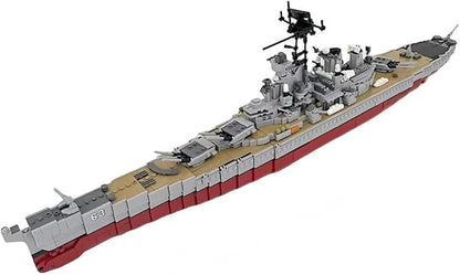 USS Missouri Aircraft Carrier Battleship Building Toys Set WW2 Navy Warship Battleship Building Set Military Building Block Set for Teens and Adults Army Toy for Collectors(2631 PCS)