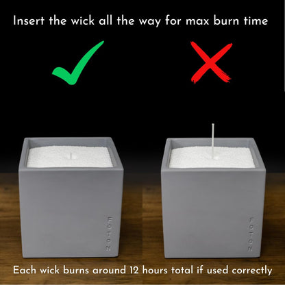 Foton Pearled Candle Le Cube Concrete Vase Set 16 Oz - Vanilla Vibe Scented - Refillable Jar Scented Candle Sand with 15 Wicks - Natural Non-Toxic Decorative Candles for Home