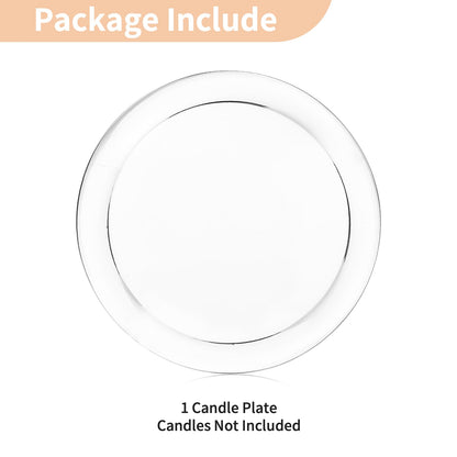 NUPTIO Glass Plate for Pillar Candles: 1pc 7" Clear 3 Wick Candle Tray - Round Village Candle Dish for Snack Jewelry Bathroom Dining Room Table Centerpieces Decor