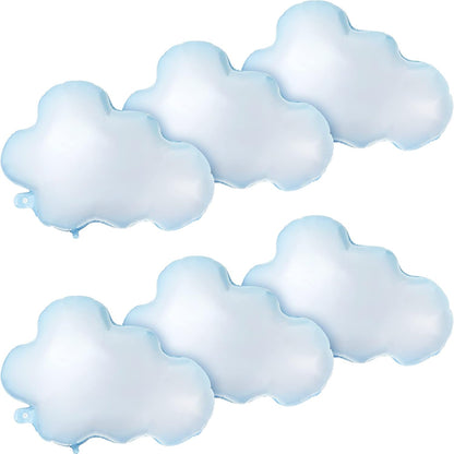 Sumind 6 Pcs White Cloud Balloons - 28 Inch Cute Foil Decorations for Birthday & Baby Shower Parties (Light Blue)