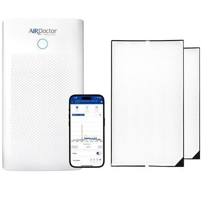 AIRDOCTOR AD5500i SMART 4-in-1 Air Purifier for Extra Large Spaces & Large Rooms- UltraHEPA, Carbon, VOC Filters Capture Particles 100x Smaller Than HEPA Standard with Extra HEPA Filters- Bundle.