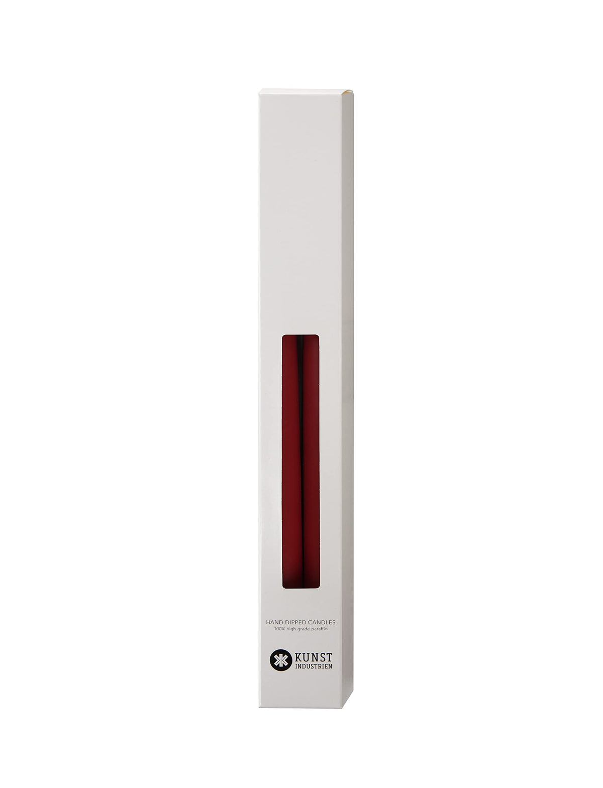 Kunstindustrien® Taper Candles, Set of 4, 13.8" – Made in Denmark, Long Burning Candles 15h, Unscented & Smokeless Candlesticks, Elegant Tall Candles for Weddings Dinners & Home Decor (Light Bordeaux)