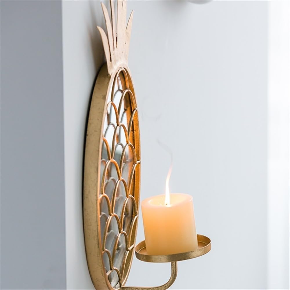 YUHUAWF Candle Holderss Living Room Candlestick Wall Decoration Light Luxury Iron Pineapple Candle Holder Decorative Candlestick
