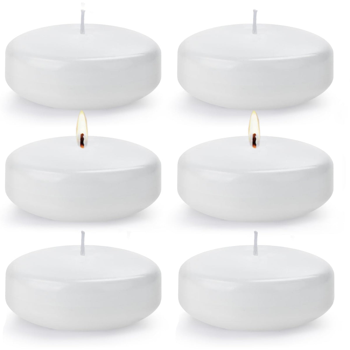 White Floating Candles for Centerpieces 3 inch 36 Pack Round Burning Tea Light Candles Unscented Smokeless Paraffin Wax Dripless, for Valentine's Day, Wedding, Party, Home Decor, Pool (36 Pack)