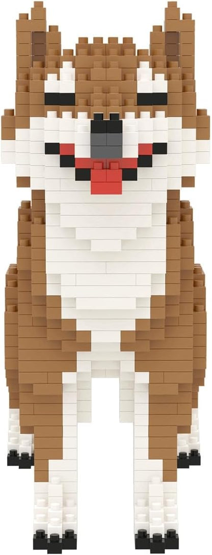 Larcele Micro Dog Building Blocks Mini Pet Building Toy Bricks 814 Pieces KLJM-02(Male Shiba Inu)