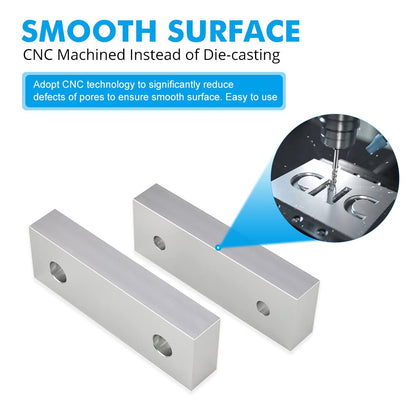 10 Set 20pcs 6 x 2 x 1 Soft Jaws Set Standard Machinable Aluminum Compatible with Kurt 6" Vise Jaws