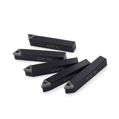 OSCARBIDE 5/16" Mini Lathe Indexable Carbide Turning Tool Holder, Metal Lathe Tools Inserts Bits with Carbide Inserts TCMT090204,5 Pieces/Set