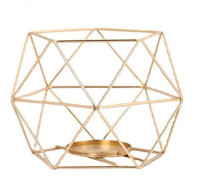 ZHZXBDGQ Tealight Holders Metal Wire Iron Tea Light Candle Holder Geometric Candle Holder Centerpieces for Wedding Holidays Events Party Decorations-Gold