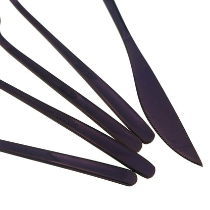 JASHII Mirror Polished Purple 30-Piece SUS304 Stainless Steel Flatware Set