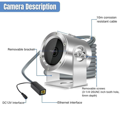 Barlus Underwater Camera, Aquarium Live Streaming Pond 5MP Camera with 32ft Cables