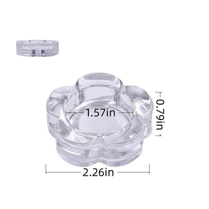 8-Piece Glass Flower Tea Set & Thick Glass Candle Holders - Crystal Clear Table Centerpieces for Home Decor Wedding Party